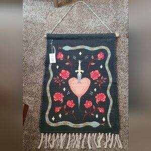Urban Outfitters Heart With Dagger Woven Tapestry